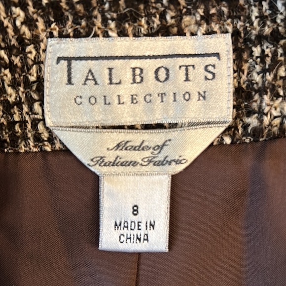 Talbots Collection Brown Tweed Italian Fabric Cropped Blazer - 8 - Picture 9 of 12